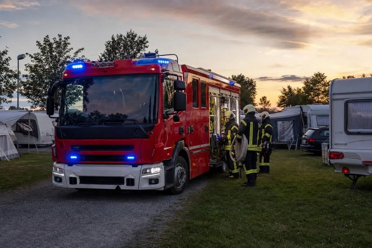Big fire brigade drill at the campsite – on 23 September