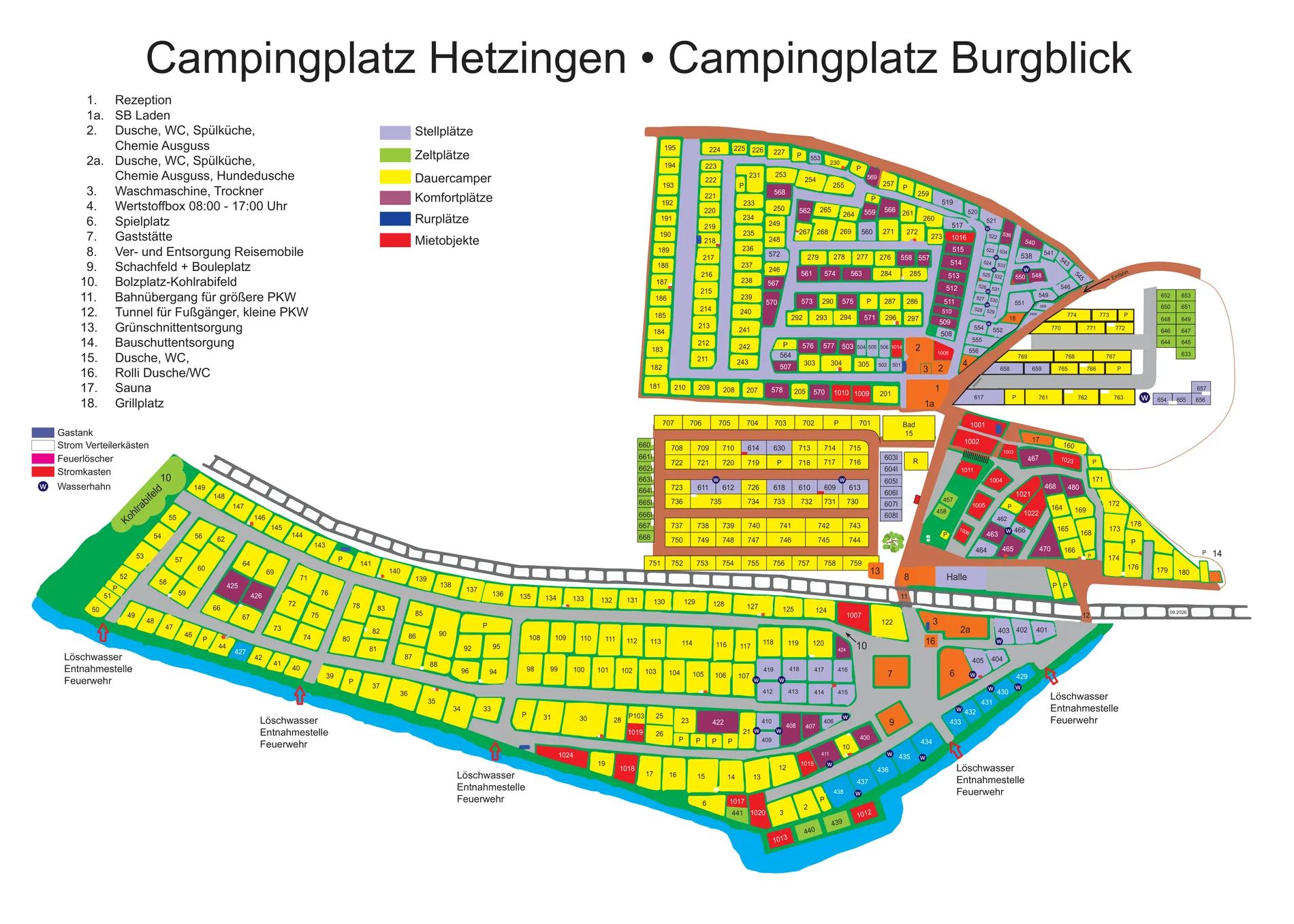 Platzplan Campingplatz Hetzingen
